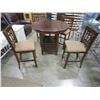 Image 2 : ROUND PUB HEIGHT DINING TABLE W/ 4 BAR STOOLS