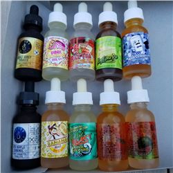 10 BOTTLES OF VARIETY 30ML E VAPE JUICE RETAIL $20 EA