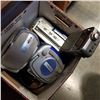 Image 1 : BANKERS BOX OF ESTATES ITEMS, LOT OF CLOCK RADIOS, AND CD PLAYERS