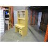 Image 2 : MAPLE 3 DRAWER HUTCH TOP DESK WITH SLIDING GLASS DOORS