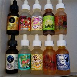10 BOTTLES OF VARIETY 30ML E VAPE JUICE RETAIL $20 EA