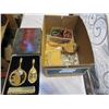 Image 1 : BOX OF RHINESTONE AND OTHER JEWELLERY AND NEW CROWN COURT VANITY SET