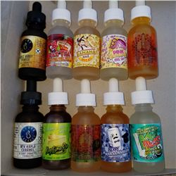 10 BOTTLES OF VARIETY 30ML E VAPE JUICE RETAIL $20 EA