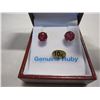 Image 3 : 10KT YELLOW GOLD 5.5MM GENUINE 2CT RUBY STUD EARRINGS W/ APPRAISAL $500