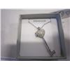 Image 2 : STERLING SILVER CZ KEY LOCKET PENDENT W/ CHAIN W/ APPRAISAL $300