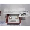 Image 2 : STERLING SILVER 11MM GENUINE FRESH WATER PEARL EARRINGS W/ APPRAISAL $400