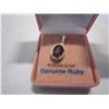 Image 2 : STERLING SILVER 8x6MM GENUINE 1.5CT RUBY AND CZ PENDANT - RETAIL $450