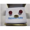Image 2 : 10KT YELLOW GOLD 7MM GENUINE 3.5CT RUBY STUD EARRINGS - RETAIL $900