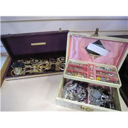 2 JEWELLERY BOXES W/ CONTENTS