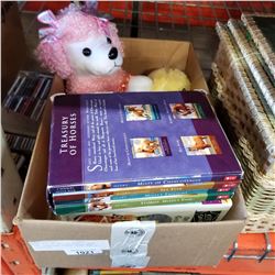 BOX LOT OF SET OF NANCY DREW AND TREASURE HORSE BOOK AND 2 STUFFIES