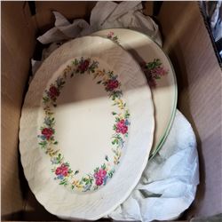 BOX OF CHINA PLATTERS