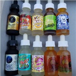 10 BOTTLES OF VARIETY 30ML E VAPE JUICE RETAIL $20 EA