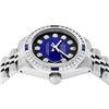 Image 4 : Rolex Ladies Stainless Steel Blue Vignette Diamond & Sapphire Datejust Wristwatc