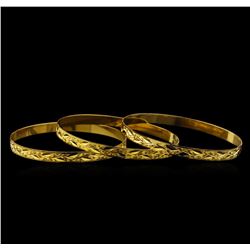 18KT Yellow Gold Bracelet Set