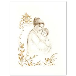 Lei Jeigiong and her Baby in the Garden of Yun-Tai by Hibel (1917-2014)