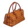 Image 4 : MCM Cognac Visetos Coated Canvas Leather Trim Vintage Boston Bag