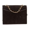 Image 1 : Chanel Black Quilted Suede Leather Trim CC Flap Bag