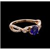 Image 1 : 0.71 ctw Sapphire and Diamond Ring - 14KT Rose Gold