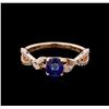 Image 2 : 0.71 ctw Sapphire and Diamond Ring - 14KT Rose Gold