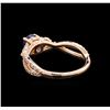 Image 3 : 0.71 ctw Sapphire and Diamond Ring - 14KT Rose Gold