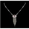 15.20 ctw Kunzite and Diamond Necklace - 18KT White Gold