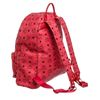 Image 2 : MCM Red Visetos Coated Canvas Leather Trim Studded Stark Medium Backpack