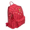 Image 3 : MCM Red Visetos Coated Canvas Leather Trim Studded Stark Medium Backpack