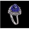 Image 4 : 3.03 ctw Tanzanite and Diamond Ring - 14KT White Gold