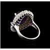 Image 2 : 7.73 ctw Amethyst and Diamond Ring - 14KT White Gold