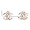 Image 1 : Chanel Silver CC Turn Lock Vintage Clip On Earrings