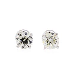 1.40 ctw Diamond Stud Earrings - 14KT White Gold