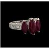 Image 1 : 3.08 ctw Ruby and Diamond Ring - 18KT White Gold