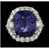 Image 2 : 9.88 ctw Tanzanite and Diamond Ring - 14KT White Gold