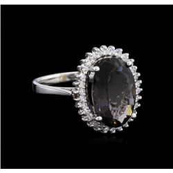 14KT White Gold 3.96 ctw Tourmaline and Diamond Ring