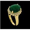 Image 4 : 6.00 ctw Emerald and Diamond Ring - 14KT Yellow Gold