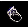 Image 3 : 10.18 ctw Tanzanite and Diamond Ring - 14KT White Gold