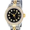 Image 1 : Rolex Ladies 2 Tone 14K Black Diamond Bezel & 1 ctw Bezel Datejust