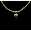 14KT White Gold 32.44 ctw Rough Diamond Necklace With Charm