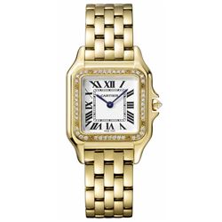 Cartier YG Midsize Panther with Diamond Bezel Model #WJPN0016