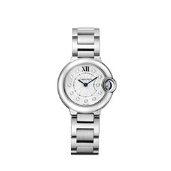 Cartier 28MM BB SS with Diamond Dial Model #WE902073