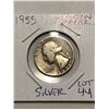 Image 1 : 1955 P Washington SIlver Quarter Nice Early US Coin
