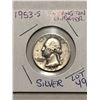 Image 1 : 1953 S Washington SIlver Quarter Nice Early US Coin