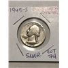 Image 1 : 1945 S WWII Washington SIlver Quarter Nice Early US Coin