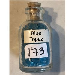 Glass Jar Filled with BLUE TOPAZ Gemstones 25 Grams