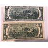 Image 2 : 2 US 2 Dollar Bills for 1 Money 1976 Bicentennial and a 1995