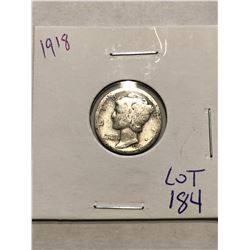 1918 Silver Mercury Dime Nice Early US Coin