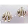 Image 1 : 14kt two-tone shell earrings with omega backs 5.5