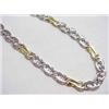 Image 1 : 14kt two-tone fancy link chain 24" 66.9gr
