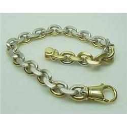 14kt two-tone fancy link bracelet 8.75" 51.0gr