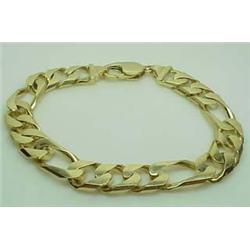14kt yellow gold figaro link bracelet 8.25" 41.4g